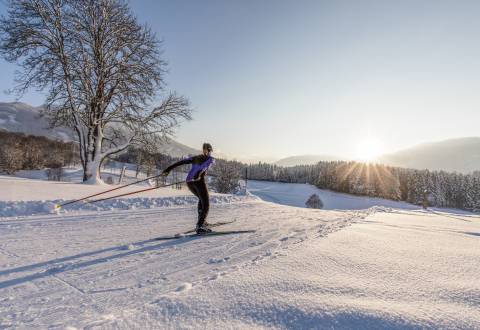 Langlaufen Winterurlaub Österreich Leogang